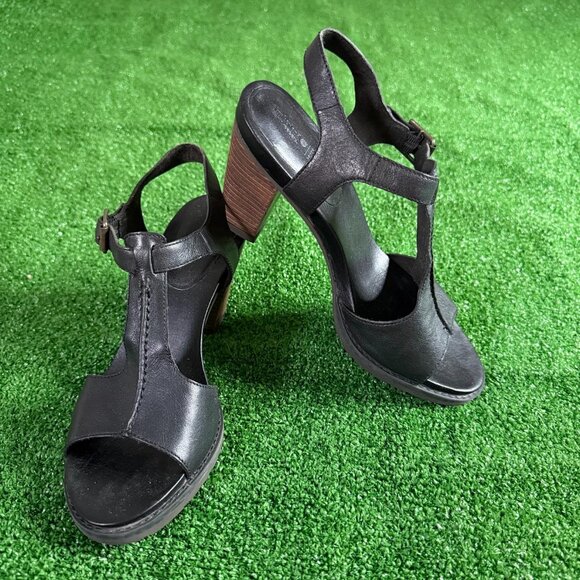 Timberland Earthkeepers 'Stratham Heights' Leather Straps Black Sandal Size 7 - Picture 1 of 12